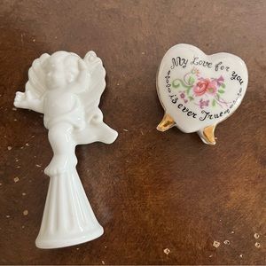 Cherub Candle Snuffer & Porcelain Heart Trinket
